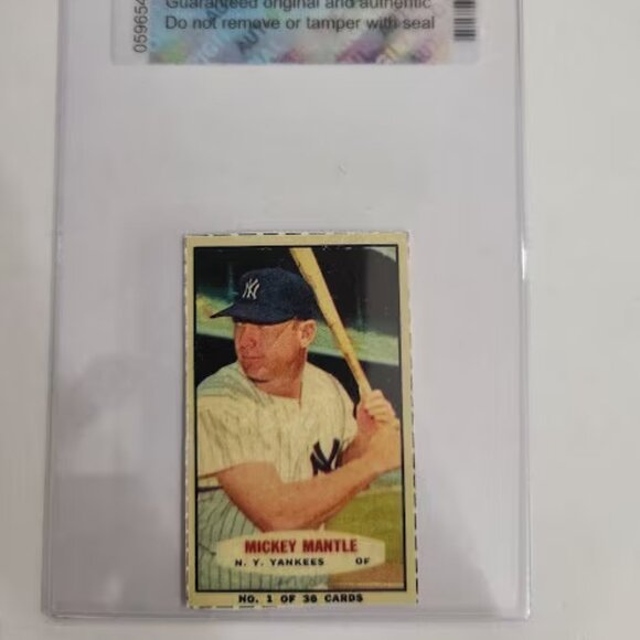 Mickey Mantle custom cut out card #1 of 36 Baseball card in semi rigid case with - Picture 1 of 2